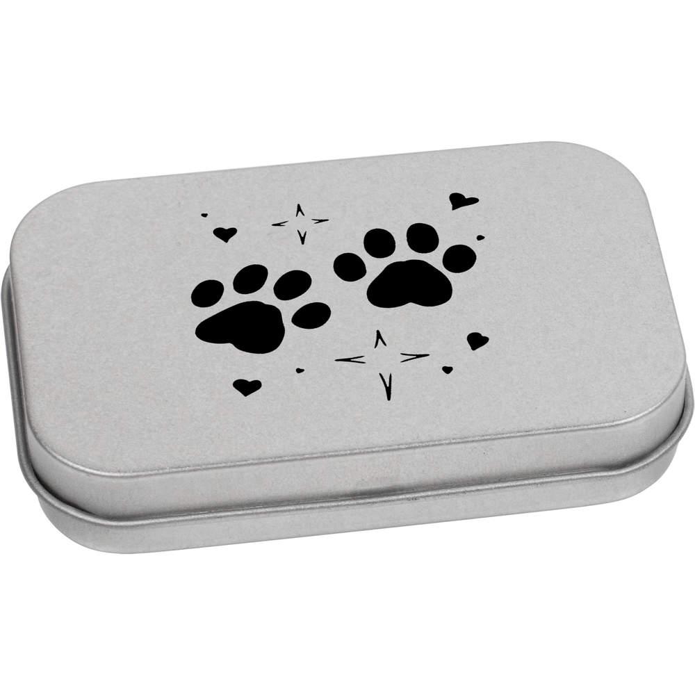'Paw Prints' Metal Hinged Tin / Storage Box (TT052067)