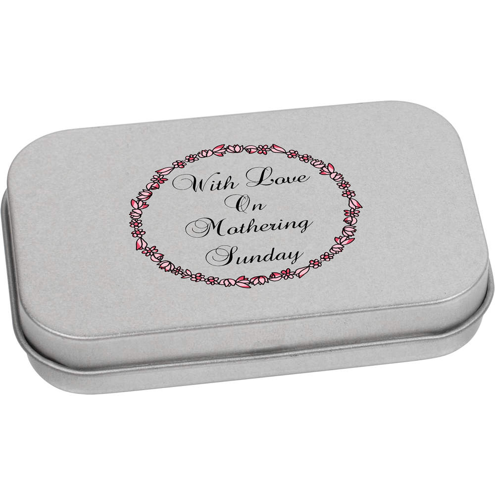 'With Love On Mothering Sunday' Metal Hinged Tin / Storage Box (TT052815)