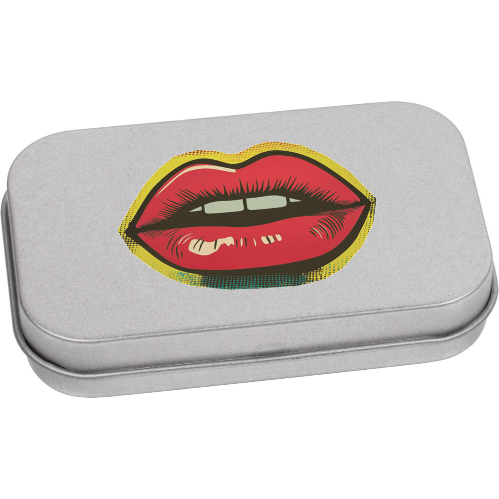 80mm 'Open Lips' Metal Hinged Tin / Storage Box (TT00273344)