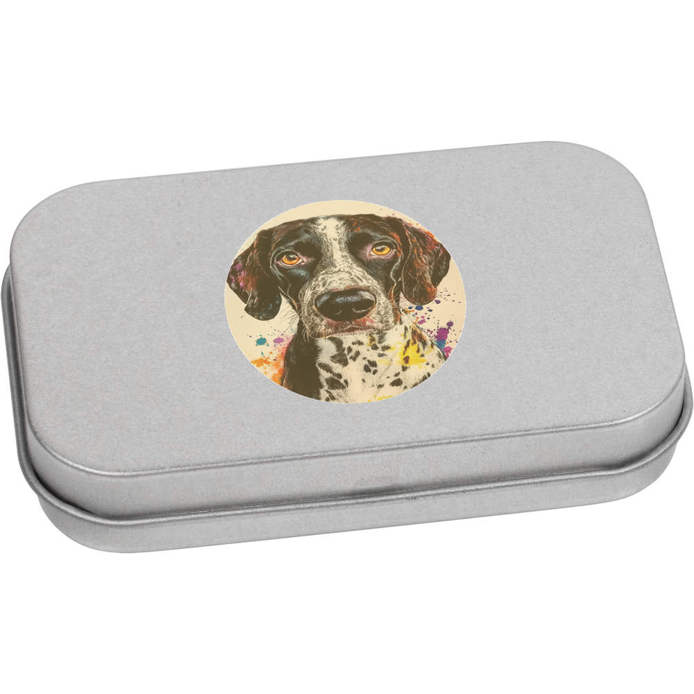 'German Shorthaired Pointer Portrait' Metal Hinged Tin / Storage Box (TT052845)