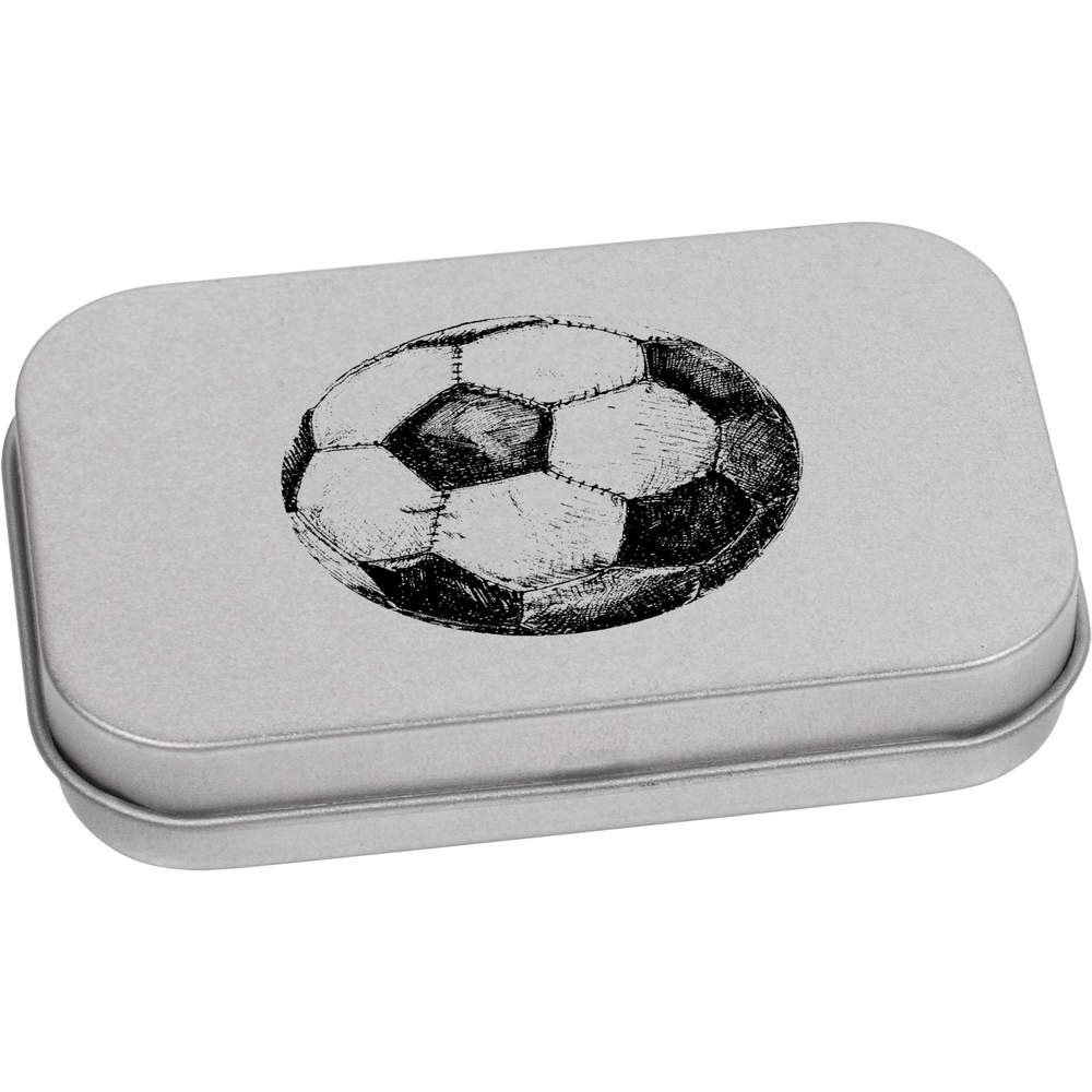 'Soccer Ball' Metal Hinged Tin / Storage Box (TT053287)
