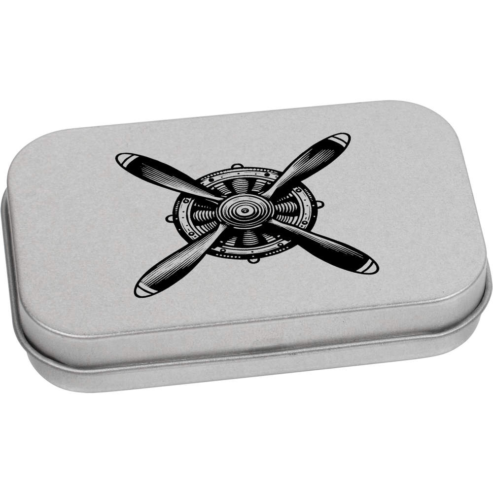 'Aeroplane Propeller' Metal Hinged Tin / Storage Box (TT053786)
