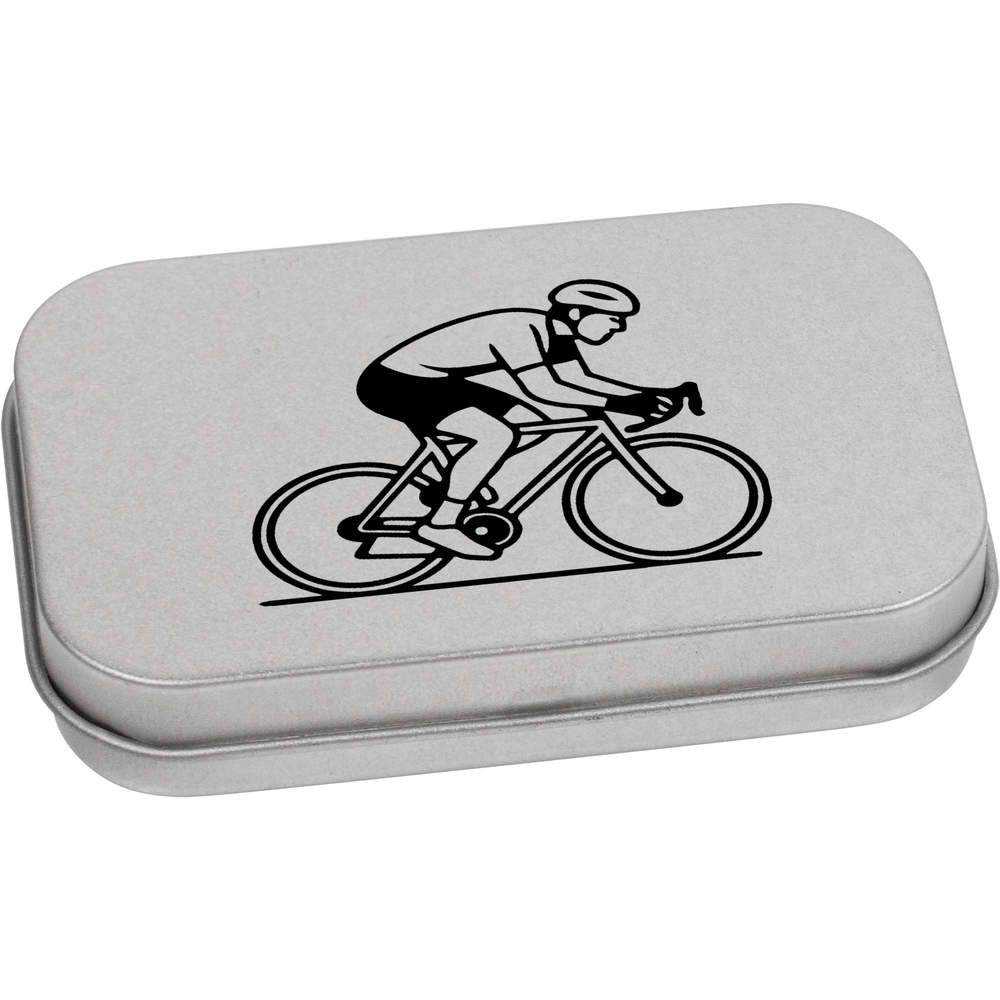 'Cycling Man' Storage / Stationery Tin - Metal Hinged Keepsake Box for Stationery, Crafts, Sweets and Gifts (TT055302)
