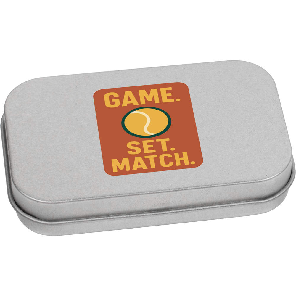 'Tennis Game Set Match' Storage / Stationery Tin - Metal Hinged Keepsake Box for Stationery, Crafts, Sweets and Gifts (TT055308)