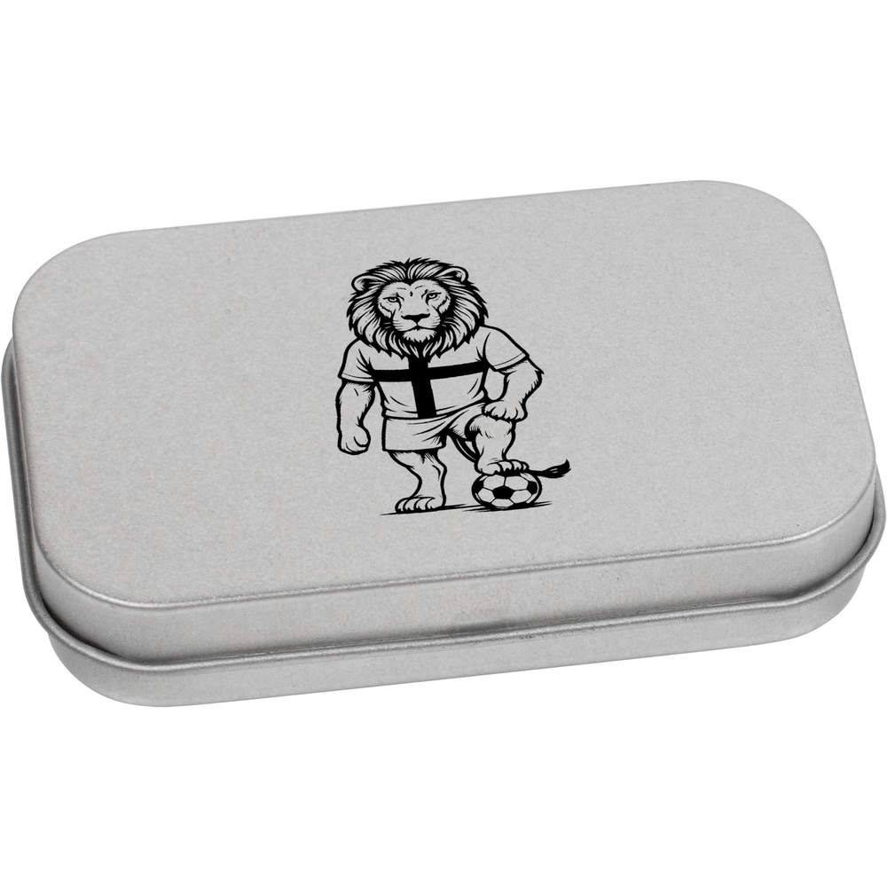 'England Football Lion' Metal Hinged Storage Tin - 80mm x 50mm - Keepsake Box for Stationery, Crafts, Sweets and Small Gifts (TT00294623)