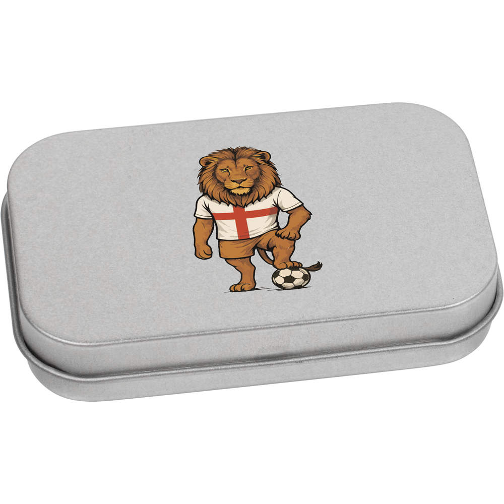 'England Football Lion' Storage / Stationery Tin - Metal Hinged Keepsake Box for Stationery, Crafts, Sweets and Gifts (TT056585)