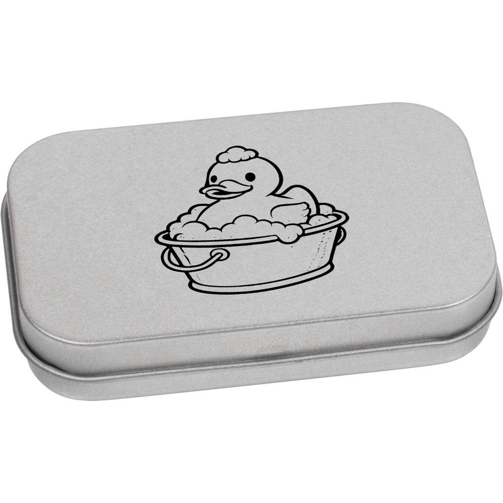 'Rubber Ducky Bath Time' Metal Hinged Tin / Storage Box (TT056634)