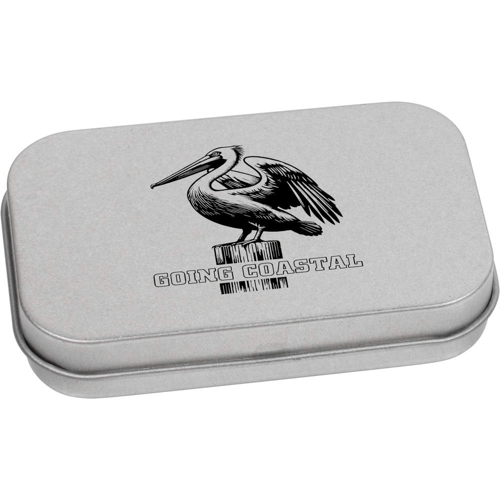 'Going Coastal Pelican' Metal Hinged Tin / Storage Box (TT057329)