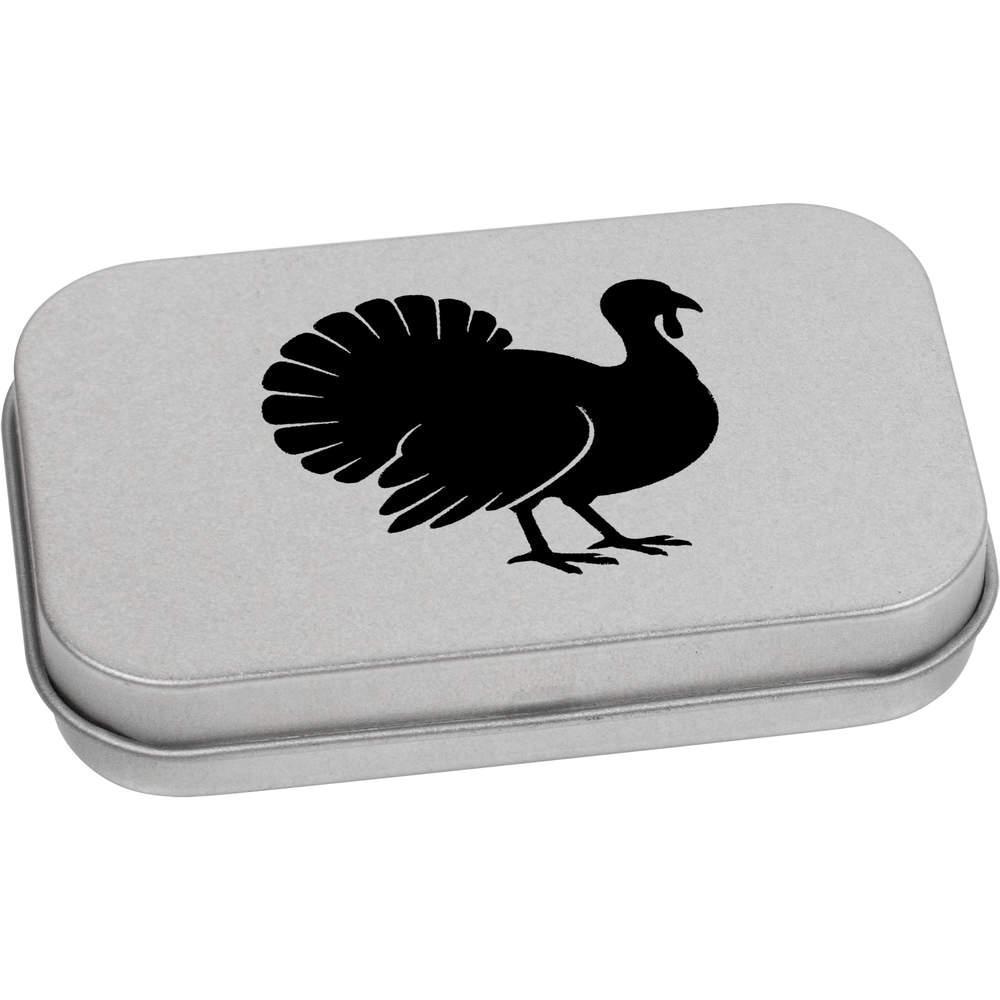 'Turkey Silhouette' Metal Hinged Tin / Storage Box (TT057528)