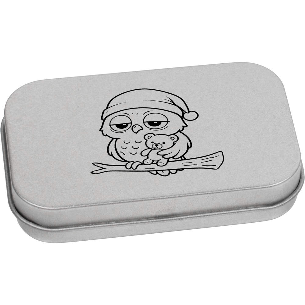 'Sleepy Owl' Metal Hinged Tin / Storage Box (TT057564)