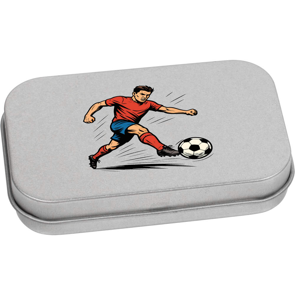 'Football Striker' Metal Hinged Tin / Storage Box (TT058469)