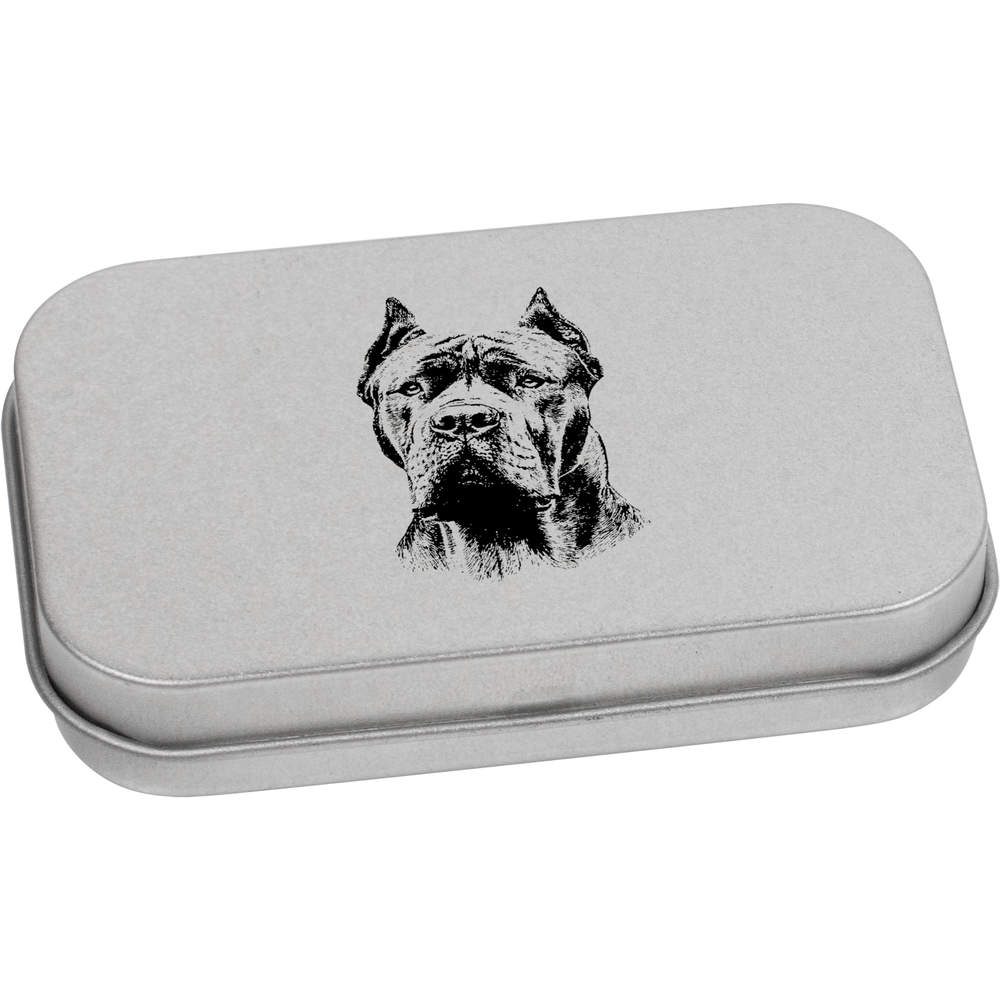 'Cane Corso Dog Portrait' Metal Hinged Storage Tin - 80mm x 50mm - Keepsake Box for Stationery, Crafts, Sweets and Small Gifts (TT00305966)