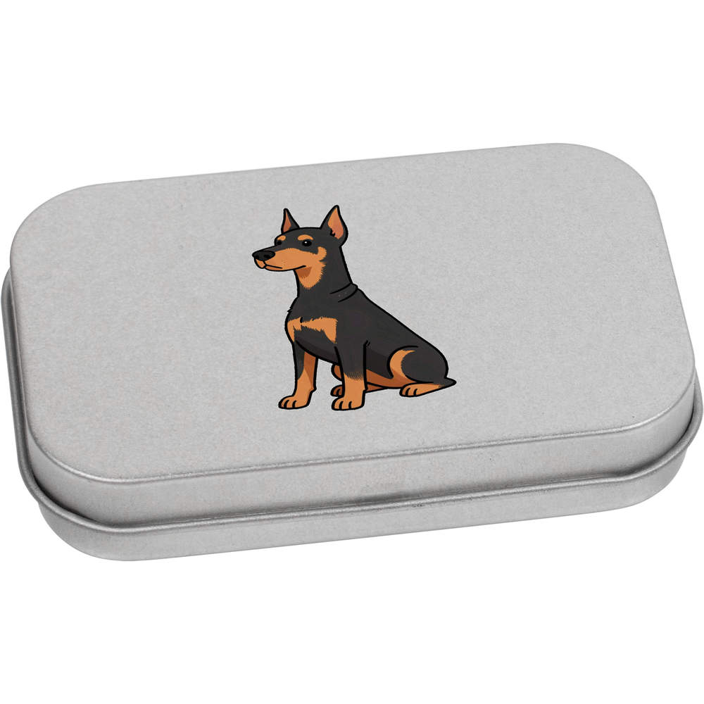 'Chibi Doberman Pinscher' Metal Hinged Storage Tin - 80mm x 50mm - Keepsake Box for Stationery, Crafts, Sweets and Small Gifts (TT00315971)