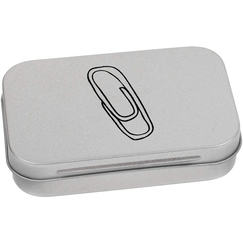 95mm 'Paper Clip' Metal Hinged Tin / Storage Box (TT00045707)