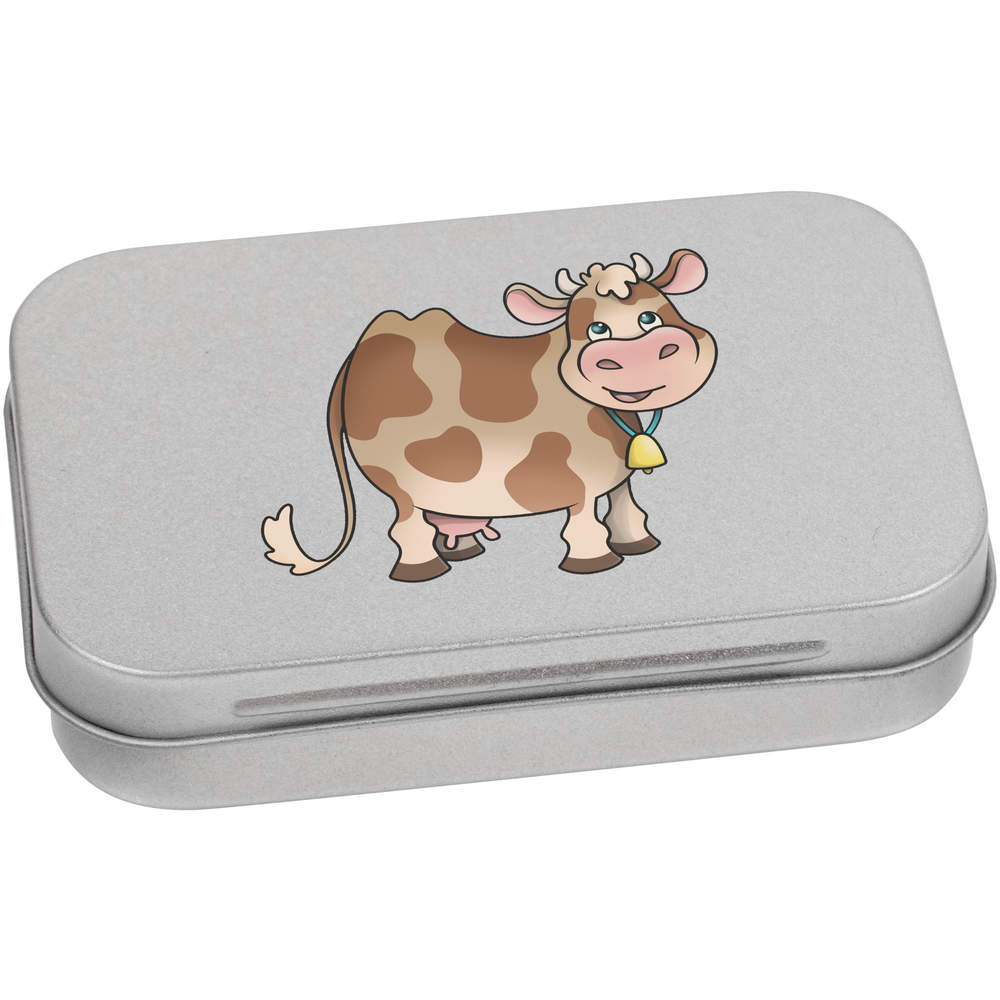 TT028808 Storage Box 'Dairy Cow' Metal Hinged Tin 