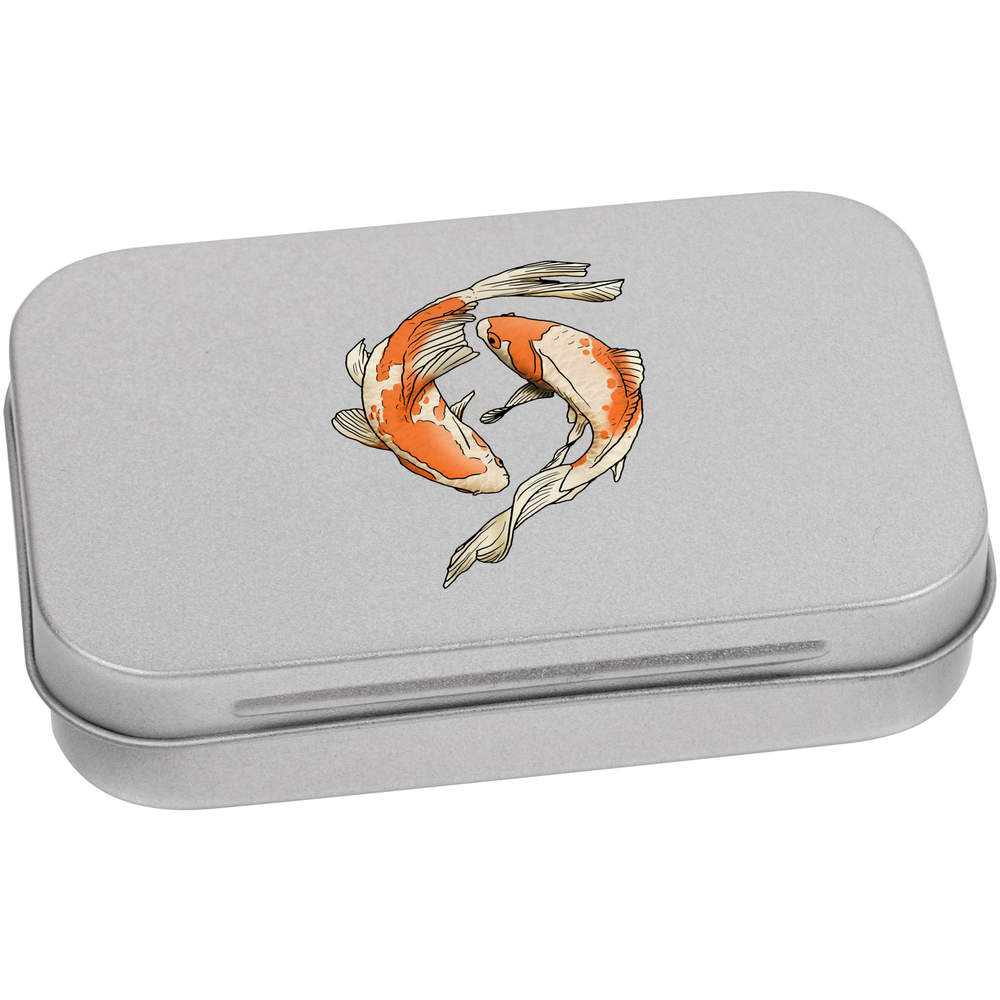 95mm 'Koi Carp' Metal Hinged Tin / Storage Box (TT00150179)