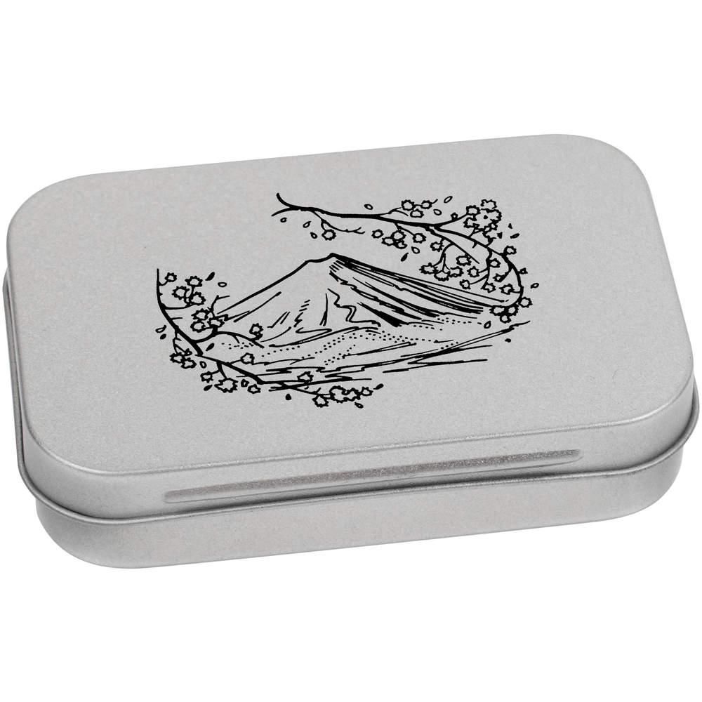 95mm 'Mount Fuji' Metal Hinged Tin / Storage Box (TT00196467)