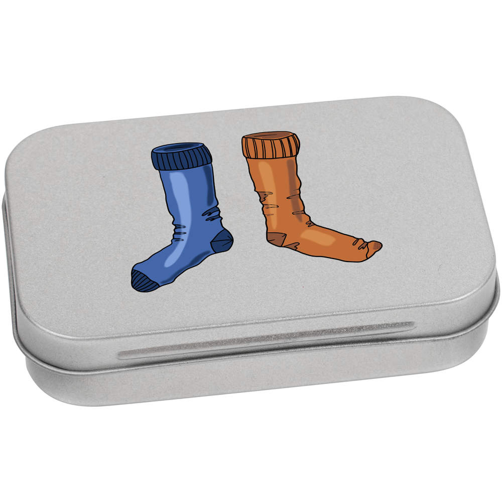 'Odd Socks Mens' Metal Hinged Storage Tin - 95mm x 60mm - Keepsake Box for Stationery, Crafts, Sweets and Small Gifts (TT00202845)