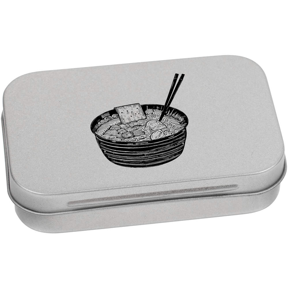 'Ramen Noodle Bowl' Metal Hinged Storage Tin - 95mm x 60mm - Keepsake Box for Stationery, Crafts, Sweets and Small Gifts (TT00228450)