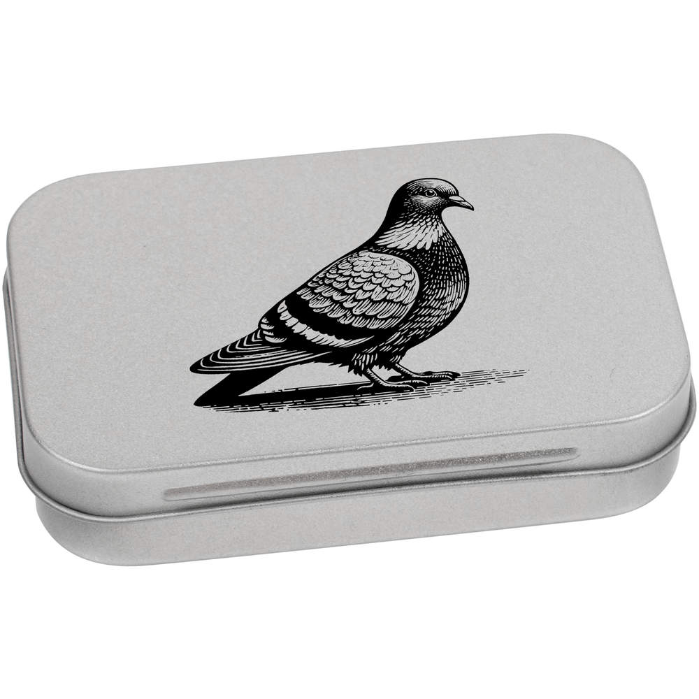95mm 'Wood Pigeon Resting' Metal Hinged Tin / Storage Box (TT00263778)