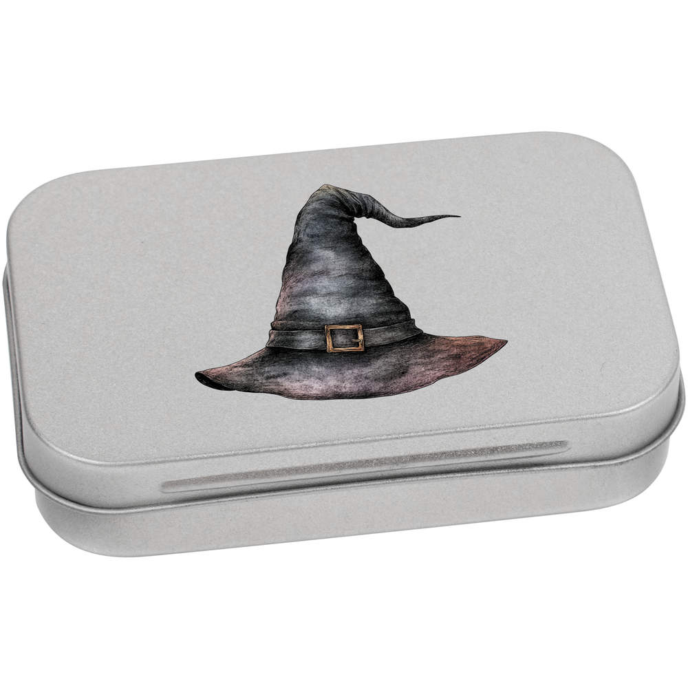 'Witch Hat' Metal Hinged Storage Tin - 95mm x 60mm - Keepsake Box for Stationery, Crafts, Sweets and Small Gifts (TT00276411)