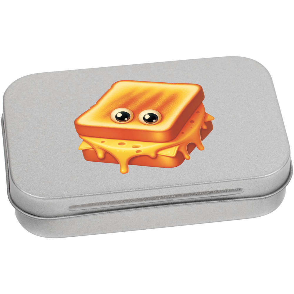 'Funny Cheese Toastie' Metal Hinged Storage Tin - 95mm x 60mm - Keepsake Box for Stationery, Crafts, Sweets and Small Gifts (TT00293772)