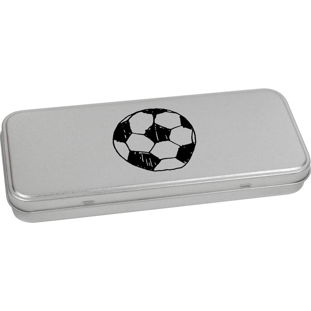 'Sports Football' Metal Hinged Stationery Tin / Storage Box (TT00059131)