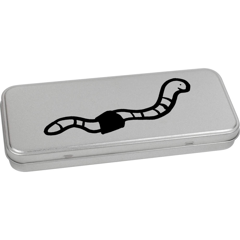'Earth Worm' Metal Hinged Stationery Tin / Storage Box (TT00080709)