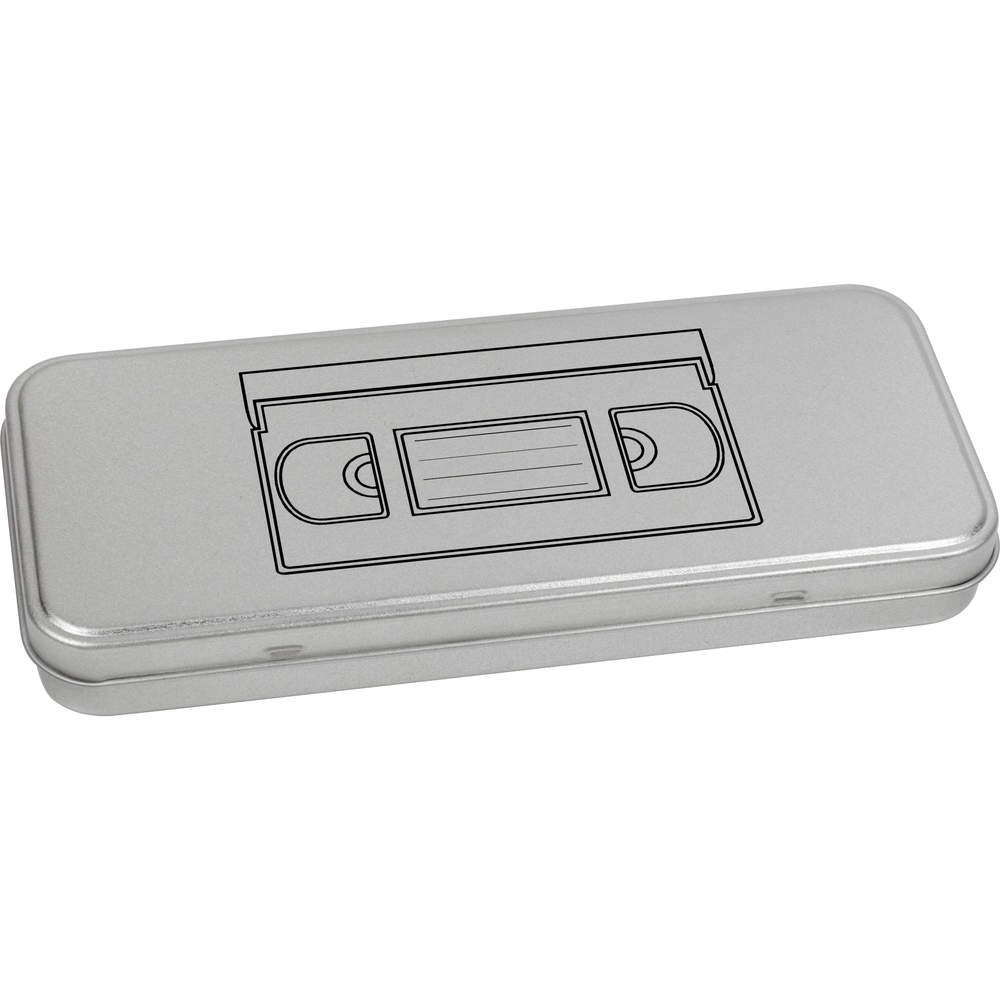'VHS Tape' Metal Hinged Stationery Tin / Storage Box (TT00100750)