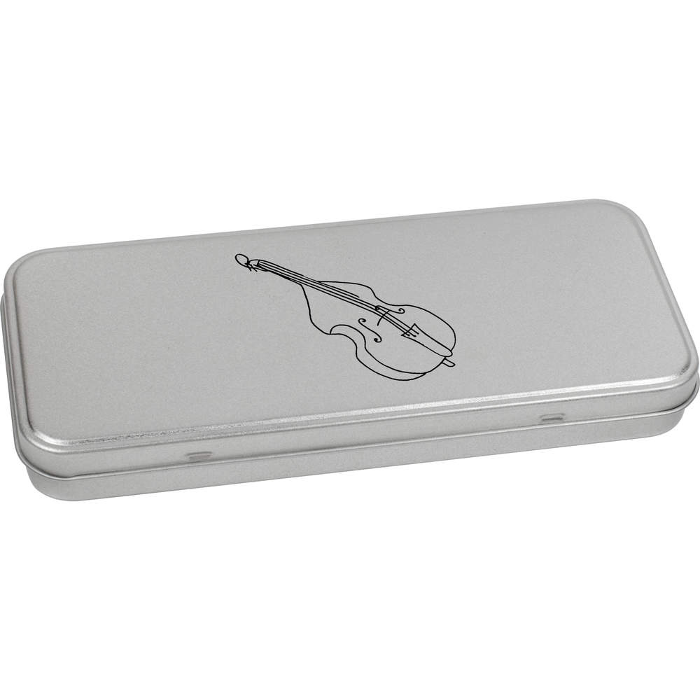 'Double Bass' Metal Hinged Stationery Tin / Storage Box (TT00102790)