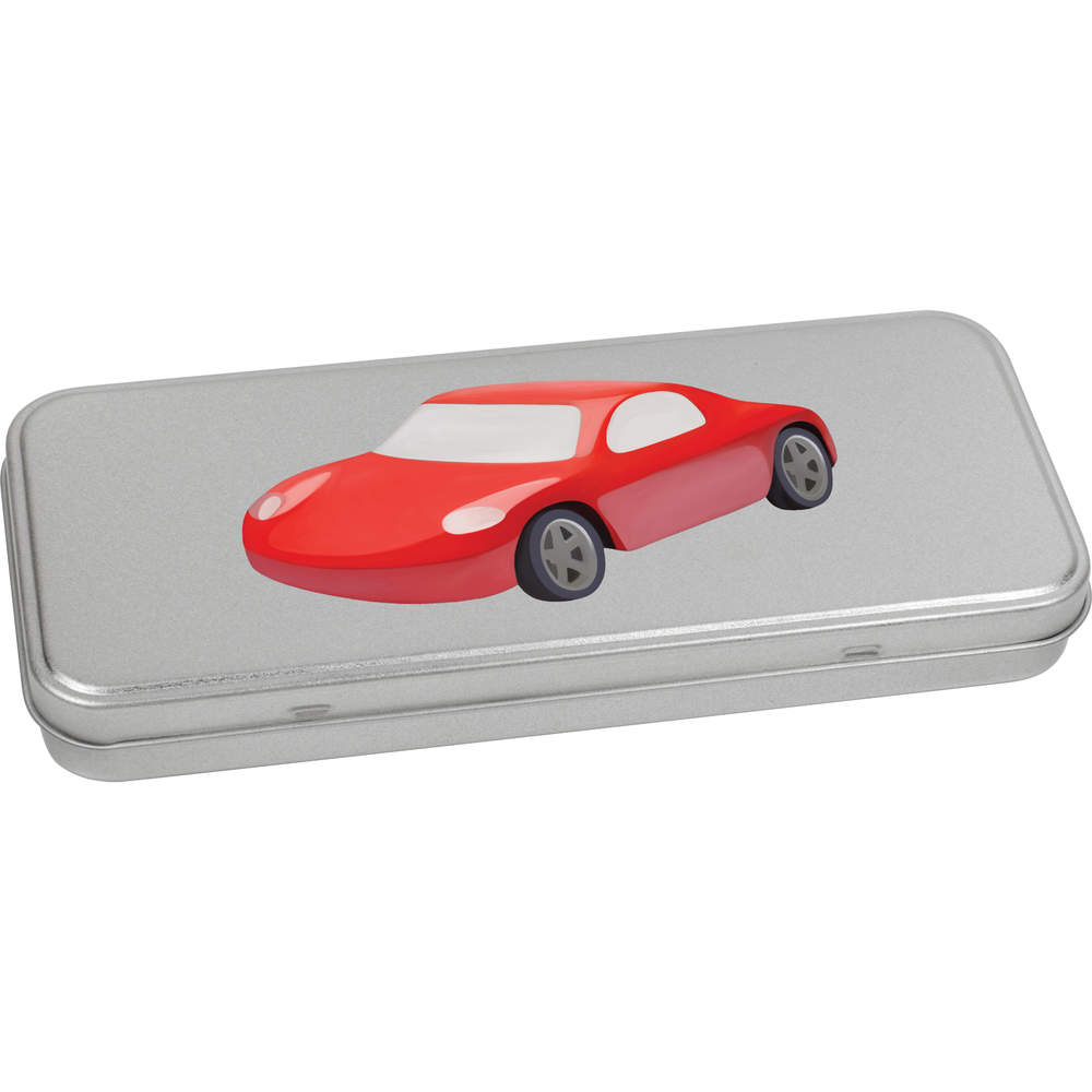 'Red Sports Car' Metal Hinged Stationery Tin / Storage Box (TT00107464)