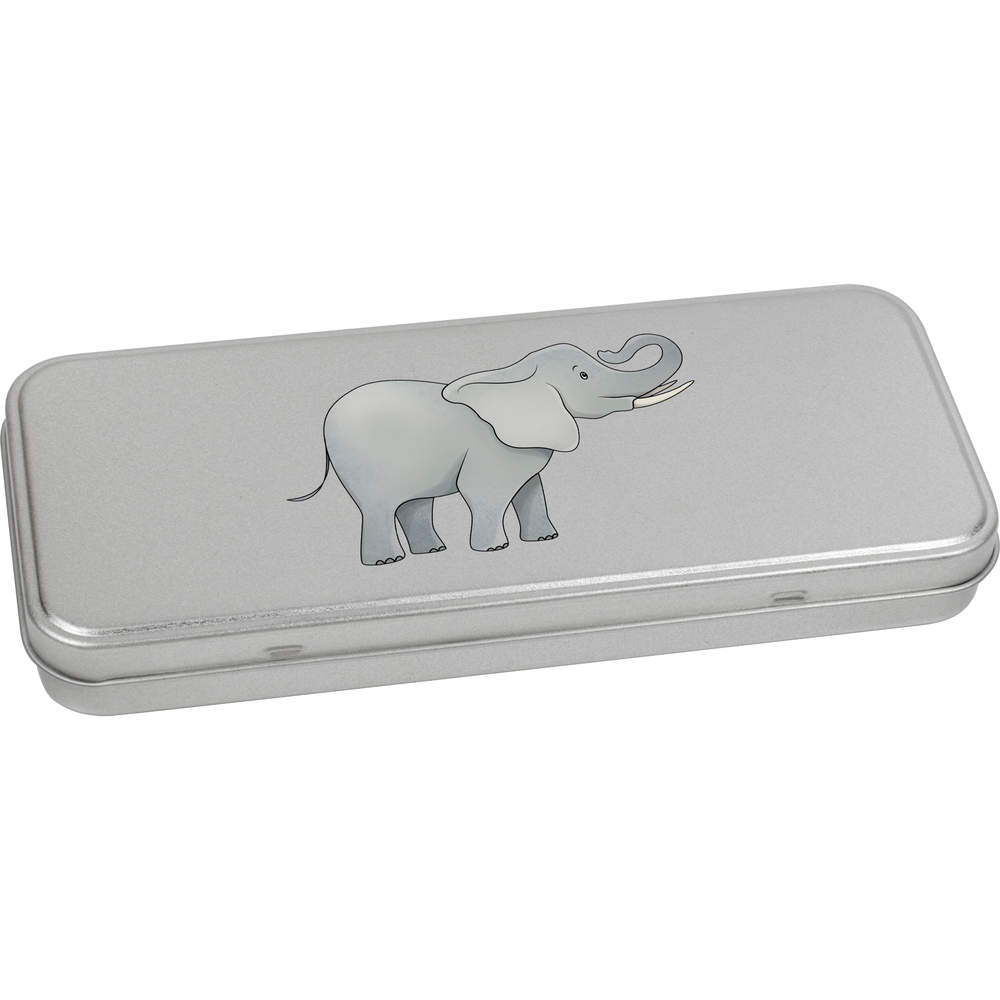 TT020279 Storage Box 'Elephant Portrait' Metal Hinged Tin 