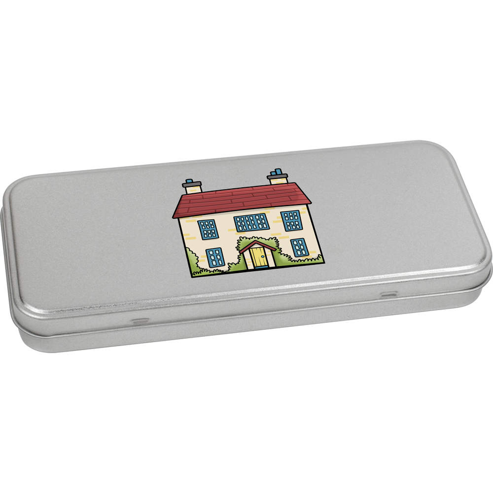 'House' Metal Hinged Stationery Tin / Storage Box (TT00137503)