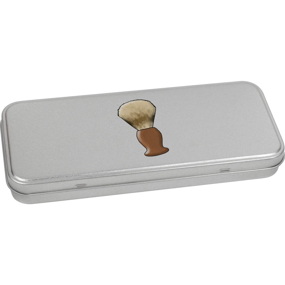 'Shaving Brush' Metal Hinged Stationery Tin / Storage Box (TT00146975)