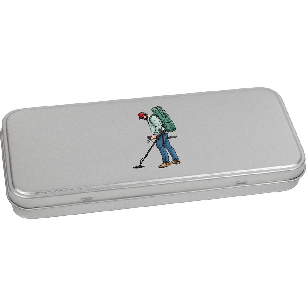 'Metal Detecting' Metal Hinged Stationery Tin / Storage Box (TT00171070)