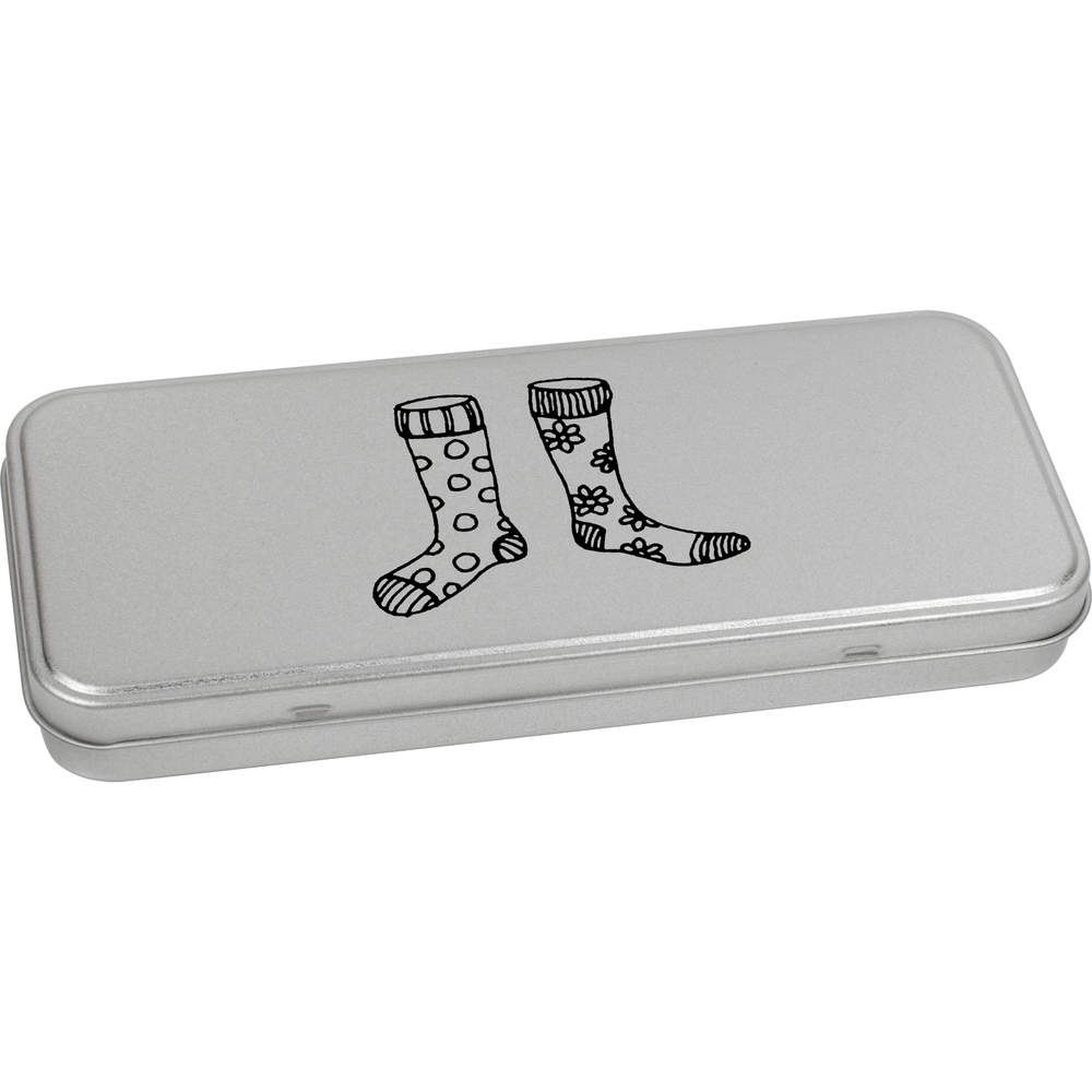 'Odd Socks' Metal Hinged Stationery Tin / Storage Box (TT00191815)