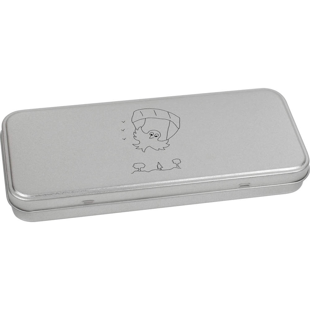 'Chick paragliding ' Metal Hinged Stationery Tin / Storage Box (TT00210178)