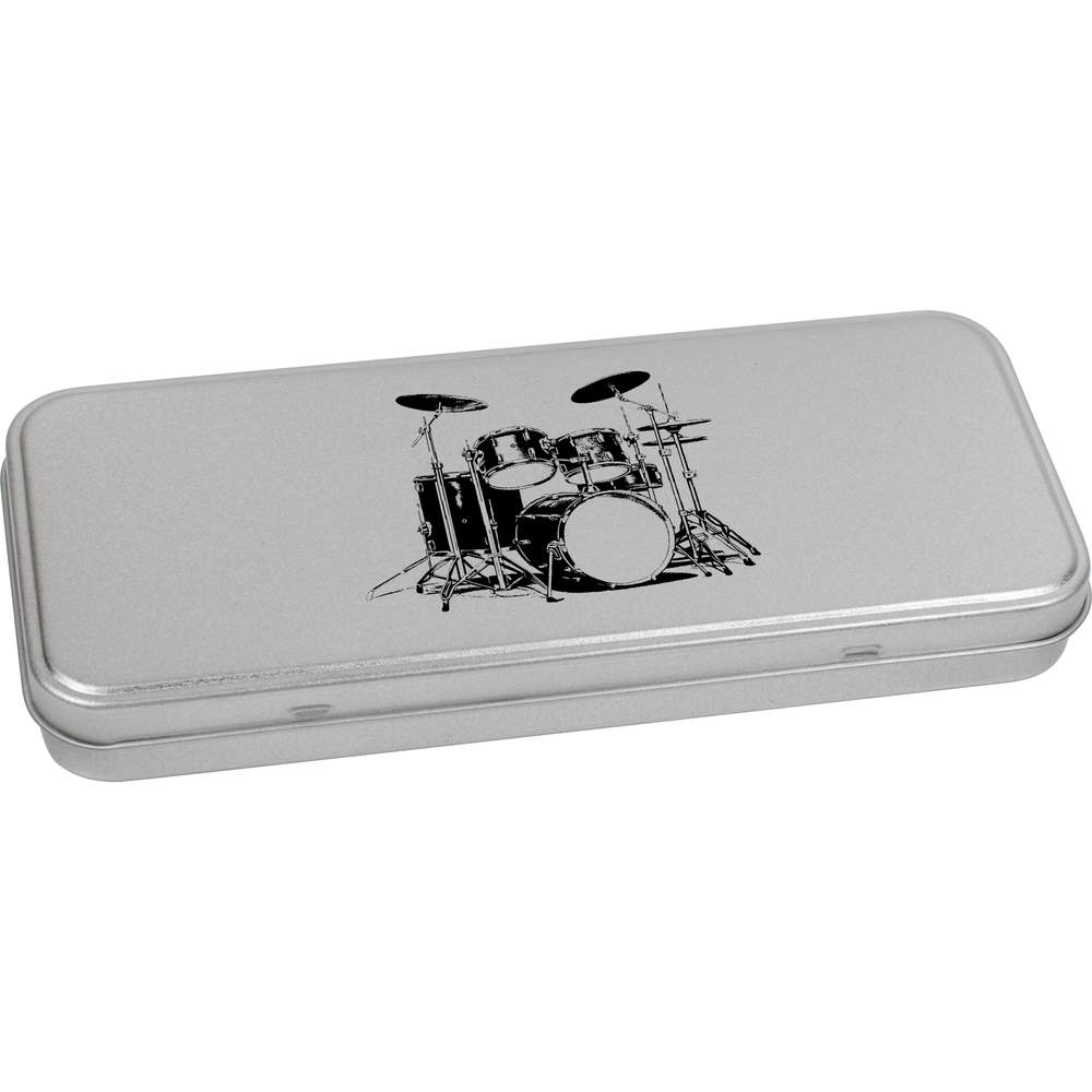 'Drum Set' Metal Hinged Stationery Tin / Storage Box (TT00224539)