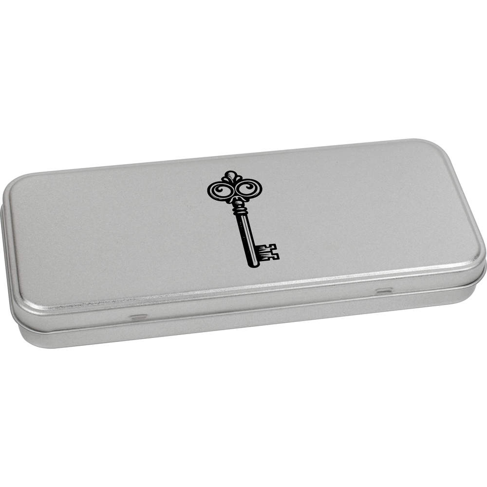 'Antique Vintage Key' Metal Hinged Stationery Tin / Storage Box (TT00241648)