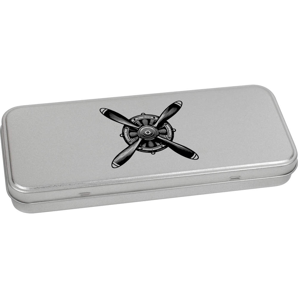 'Aeroplane Propeller' Metal Hinged Stationery Tin / Storage Box (TT00278866)