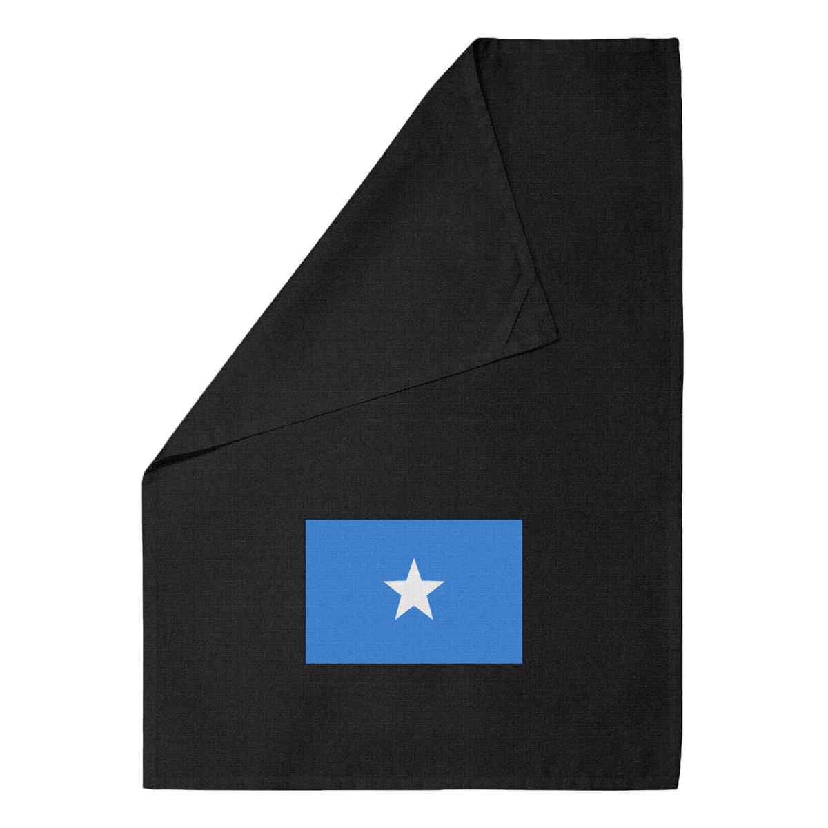 'Somalia Flag' Black Cotton Tea Towel / Dish Cloth (TW00044651)
