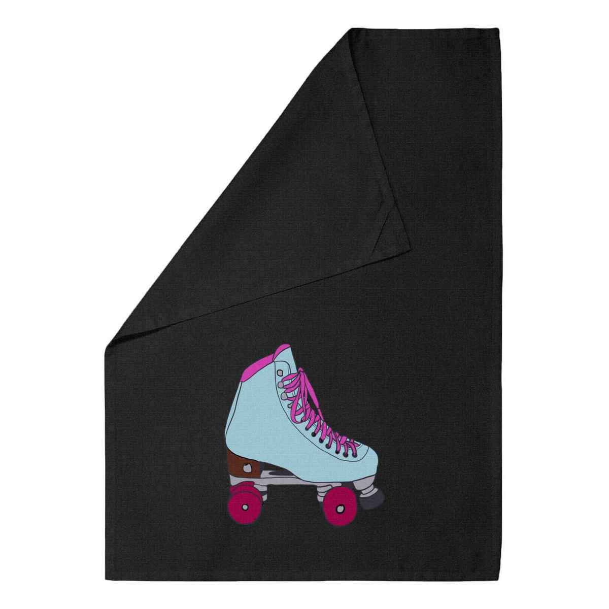 'Roller Skate' Black Cotton Tea Towel / Dish Cloth (TW00045408)