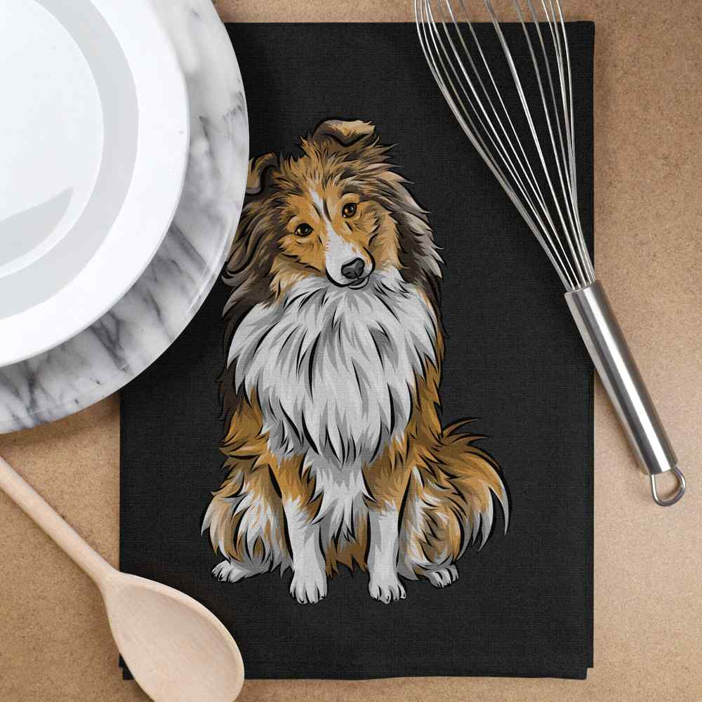 'Shetland Sheepdog' Cotton Tea Towel / Dish Cloth (TW031432) - Picture 14 of 18