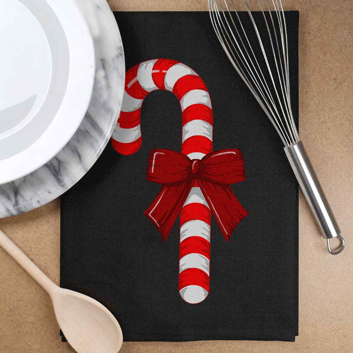 Geschirrtuch/Geschirrtuch 'Zuckerstange mit Schleife' aus Baumwolle (TW036620) - Bild 14 von 18