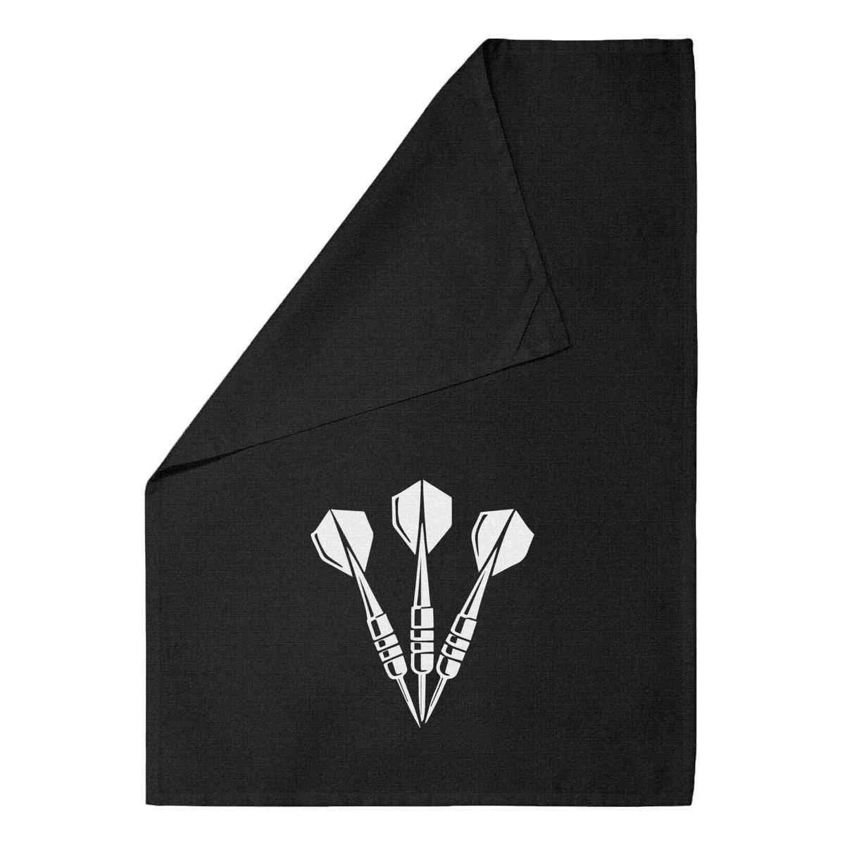 'Darts Set' Cotton Tea Towel / Dish Cloth - Black - Kitchen Towel for Drying, Baking, Cooking and Home Decor (TW00057908)