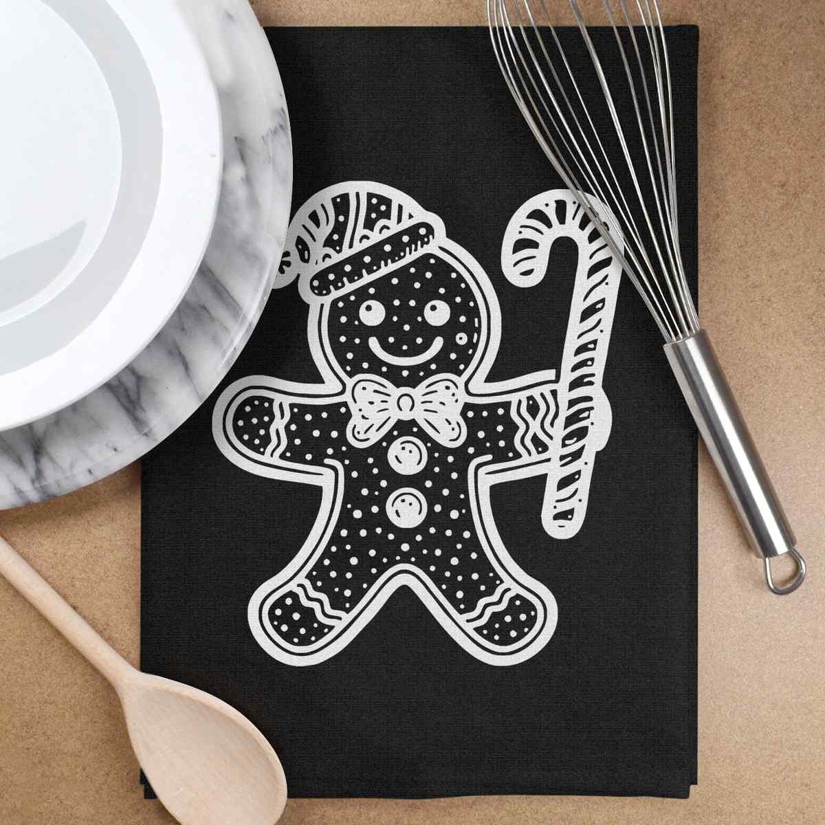 Geschirrtuch/Geschirrtuch 'Lebkuchenmann mit Zuckerstange' aus Baumwolle (TW049595) - Bild 14 von 18