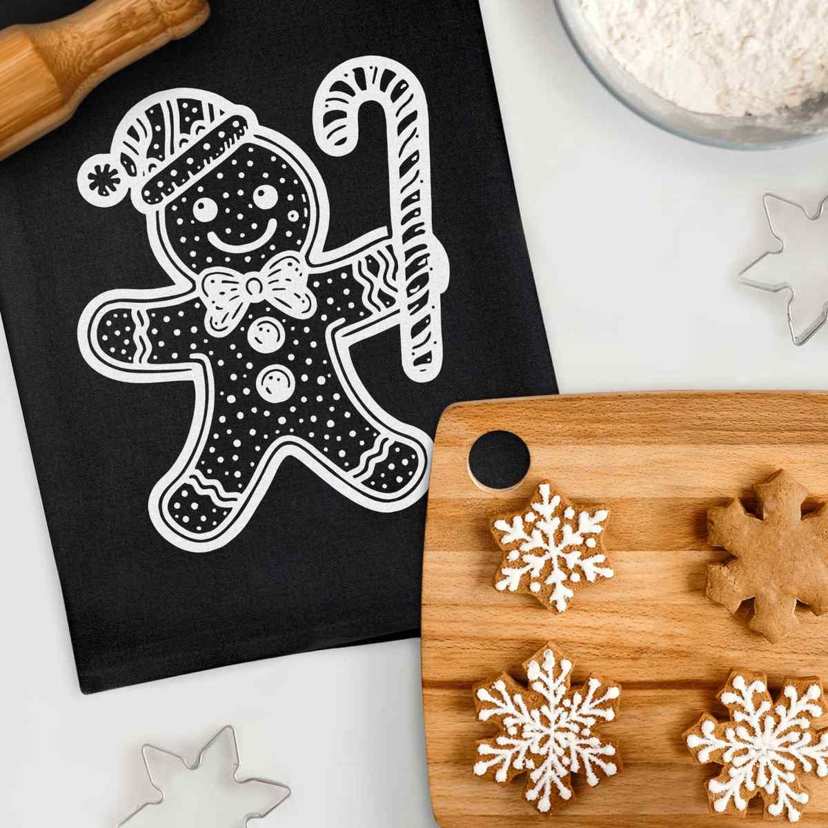 Geschirrtuch/Geschirrtuch 'Lebkuchenmann mit Zuckerstange' aus Baumwolle (TW049595) - Bild 17 von 18