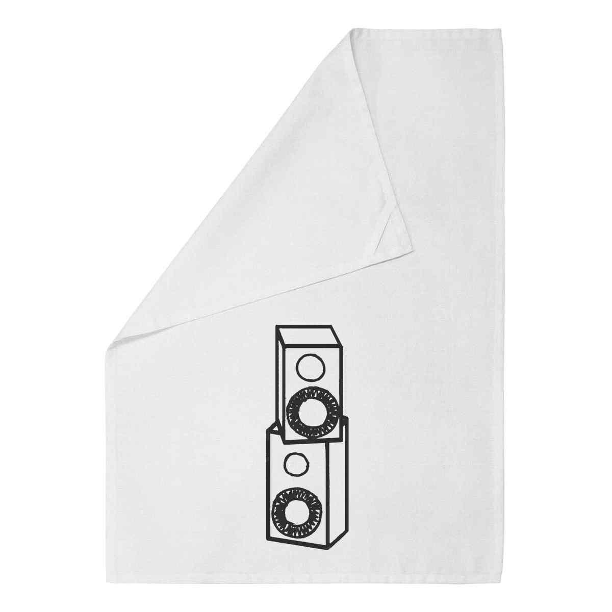 'Speakers' White Cotton Tea Towel / Dish Cloth (TW00000886)