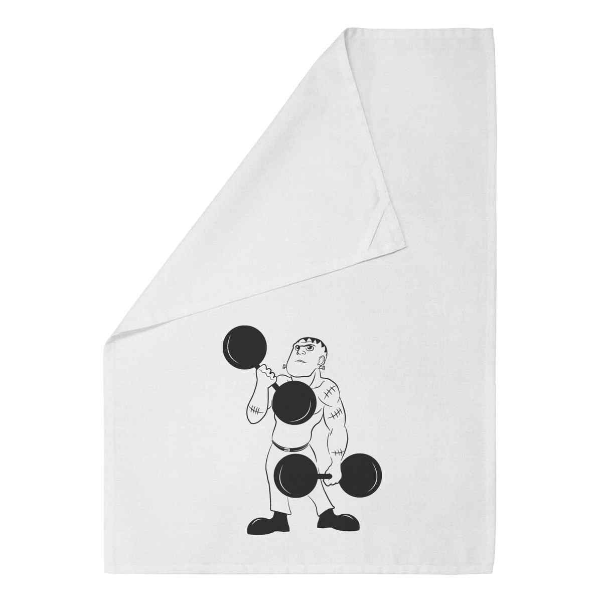 'Weightlifting Frankenstein' Cotton Tea Towel / Dish Cloth (TW004246)