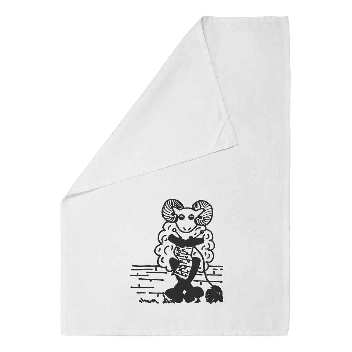 'Knitting Sheep' Cotton Tea Towel / Dish Cloth (TW006518)